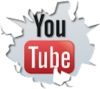 Cracked youtube logo psd47944